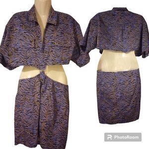 Forever 21 zebra print attached skirt and top